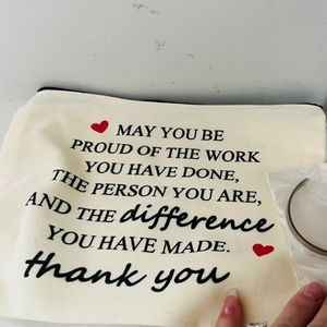 NEW 2pc Thank you gift makeup bag & bracelet, Make a difference Thank you gift 2